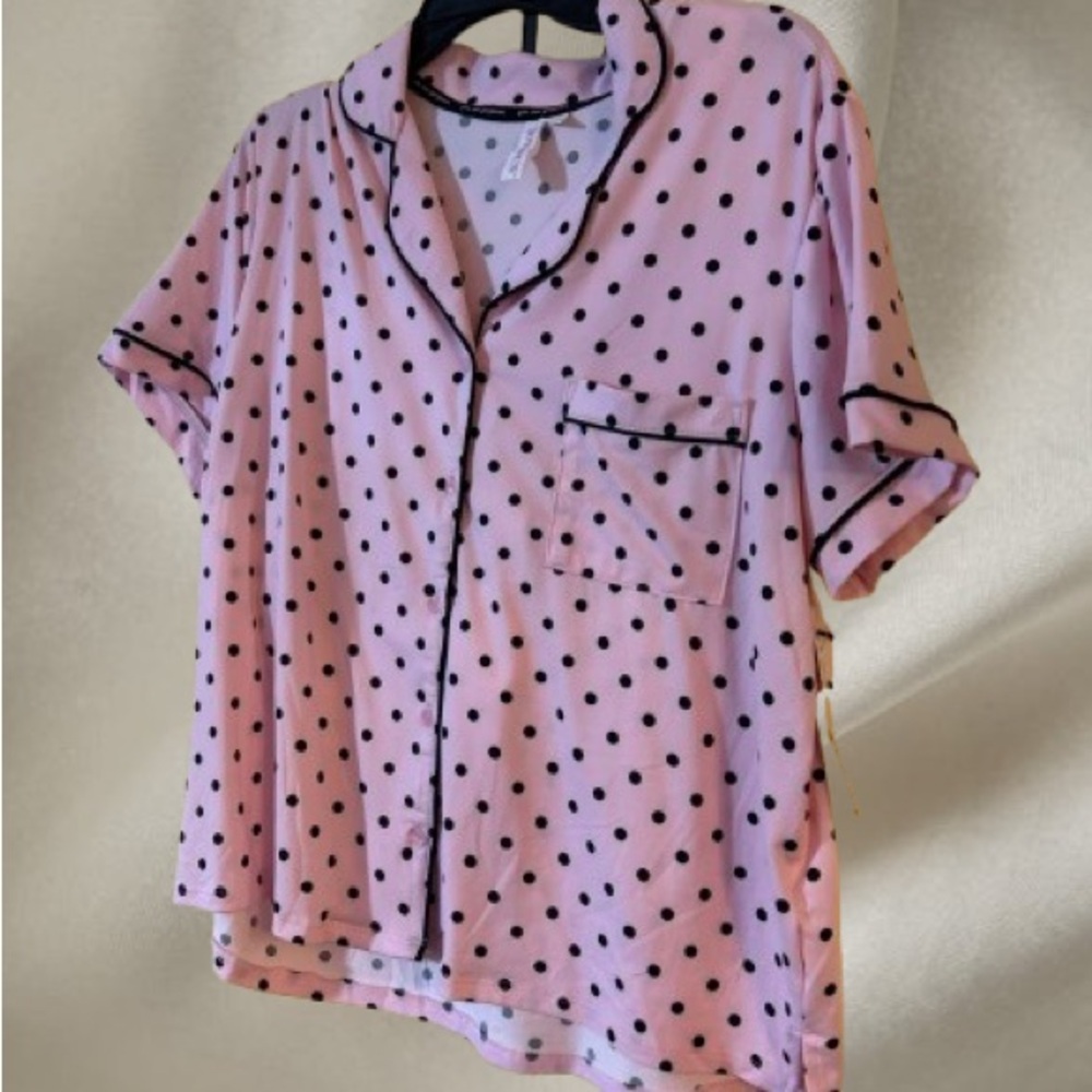 Pink Polka Dot Short Sleeve Pajama set